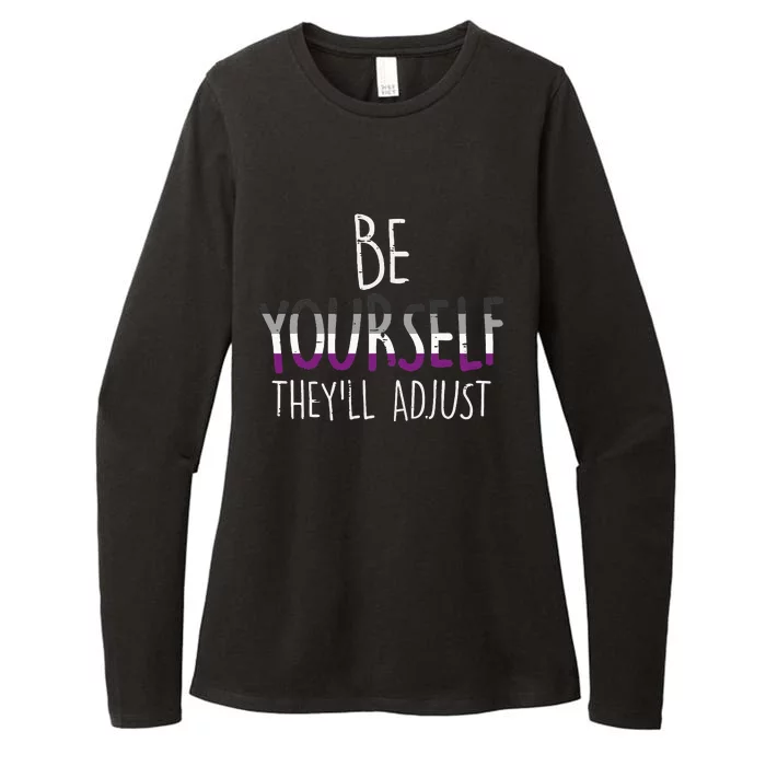 Be Yourself TheyLl Adjust Lgbtq Asexual Flag Ace Pride Ally Womens CVC Long Sleeve Shirt