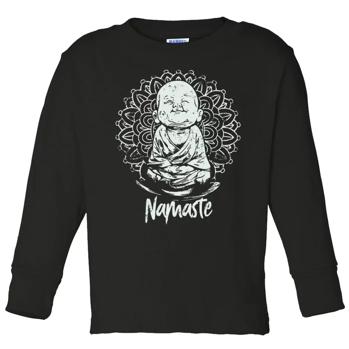 Buddha Yoga T Yoga Namaste Toddler Long Sleeve Shirt