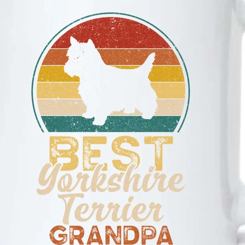 Best Yorkshire Terrier Grandpa Fathers Day Grandfather Gift Black Color Changing Mug