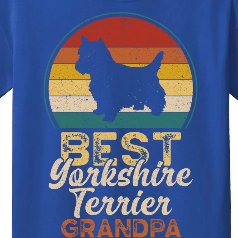 Best Yorkshire Terrier Grandpa Fathers Day Grandfather Gift Kids T-Shirt