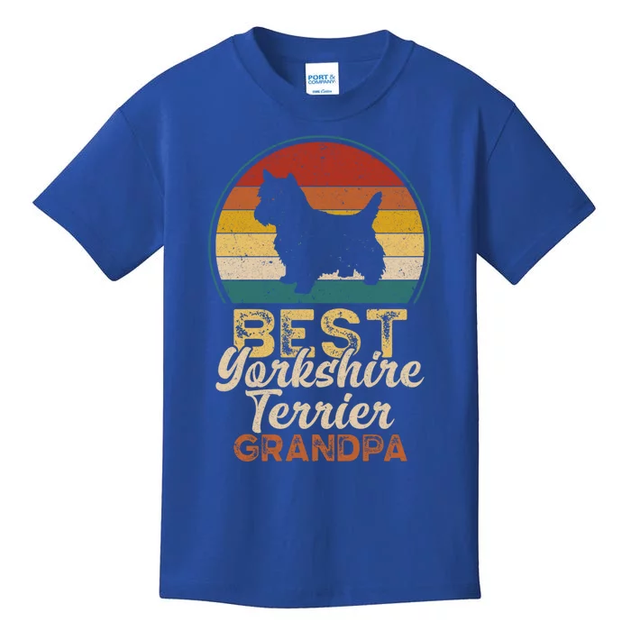 Best Yorkshire Terrier Grandpa Fathers Day Grandfather Gift Kids T-Shirt