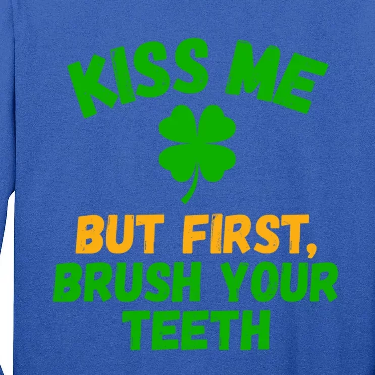 Brush Your Teeth Dentist Assistant Dentist St Patricks Day Gift Tall Long Sleeve T-Shirt