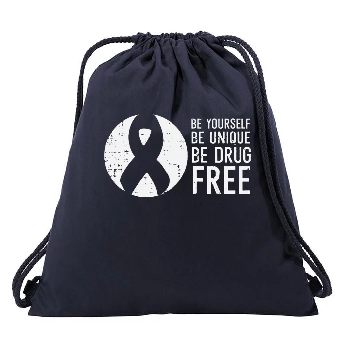 Be Yourself Unique Free Red Ribbon Week Drawstring Bag