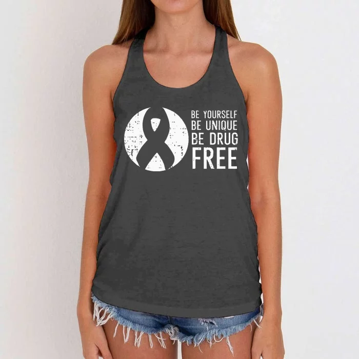 Be Yourself Unique Free Red Ribbon Week Women's Knotted Racerback Tank