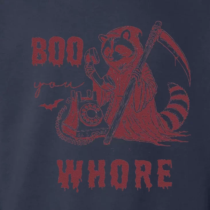 Boo You Whore Raccoon Spooky Season Animal Halloween Toddler Hoodie