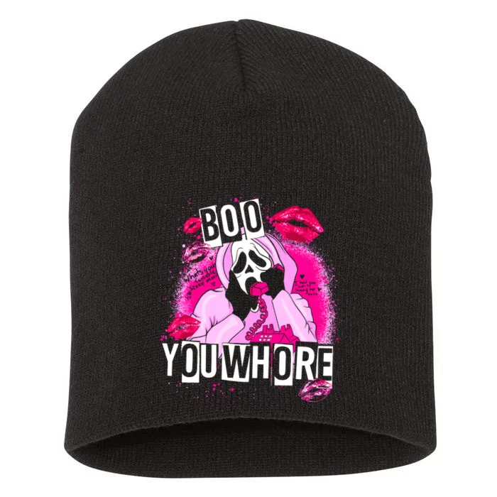 Boo You Whore Skeleton Short Acrylic Beanie