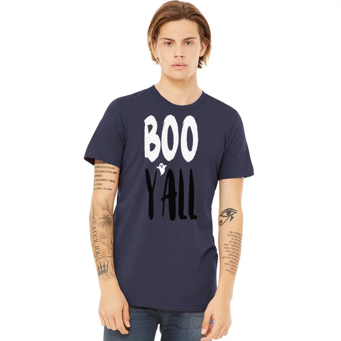 BOO YALL With Spooky Ghost Apostrophe Funny Halloween Fav Premium T-Shirt