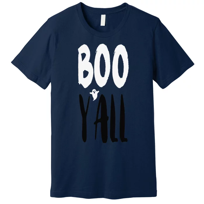 BOO YALL With Spooky Ghost Apostrophe Funny Halloween Fav Premium T-Shirt