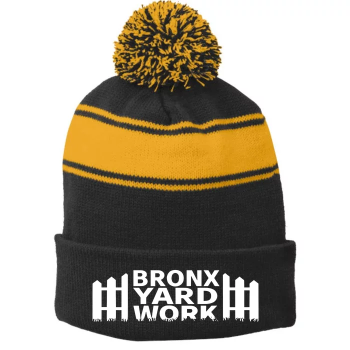 Bronx Yard Work Stripe Pom Pom Beanie