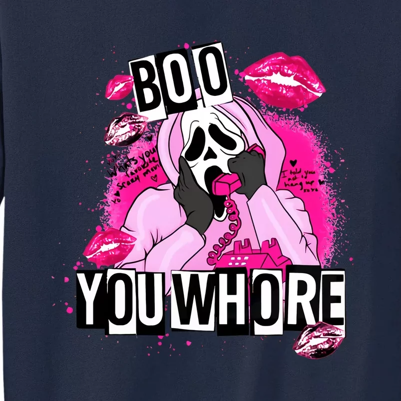 Boo You Whore Ghostface Valentine's Day Couple Lover Gift Idea Tall Sweatshirt