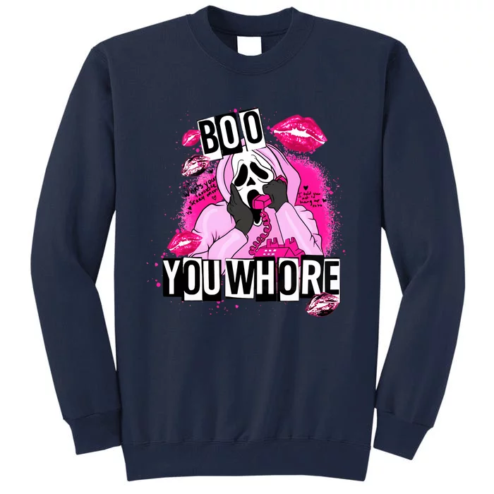 Boo You Whore Ghostface Valentine's Day Couple Lover Gift Idea Tall Sweatshirt