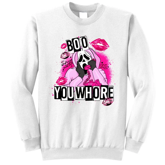 Boo You Whore Ghostface Valentine's Day Couple Lover Gift Idea Sweatshirt