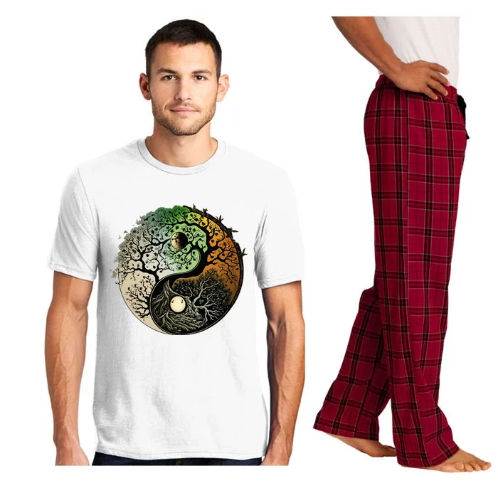 Buddhist Yin Yang Zen Tree Of Life Pajama Set