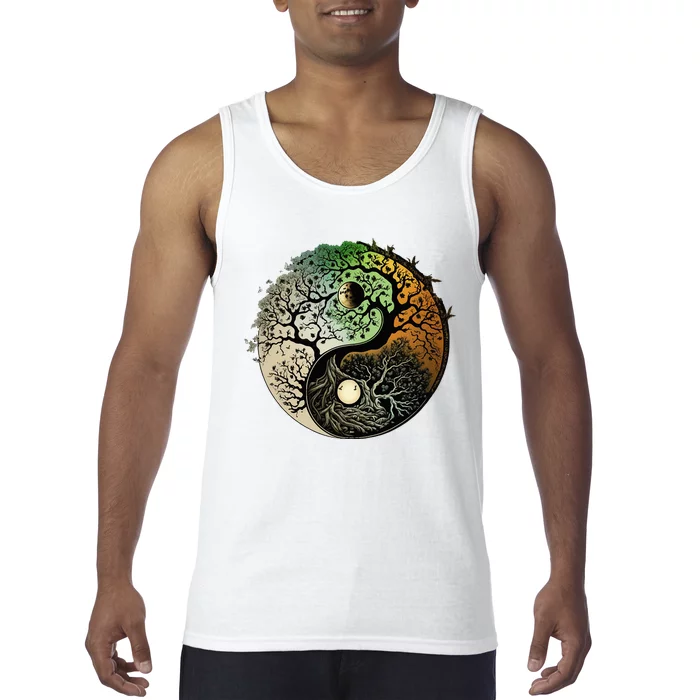 Buddhist Yin Yang Zen Tree Of Life Tank Top