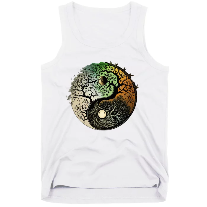 Buddhist Yin Yang Zen Tree Of Life Tank Top