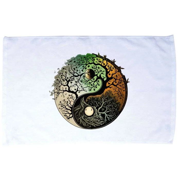 Buddhist Yin Yang Zen Tree Of Life Microfiber Hand Towel