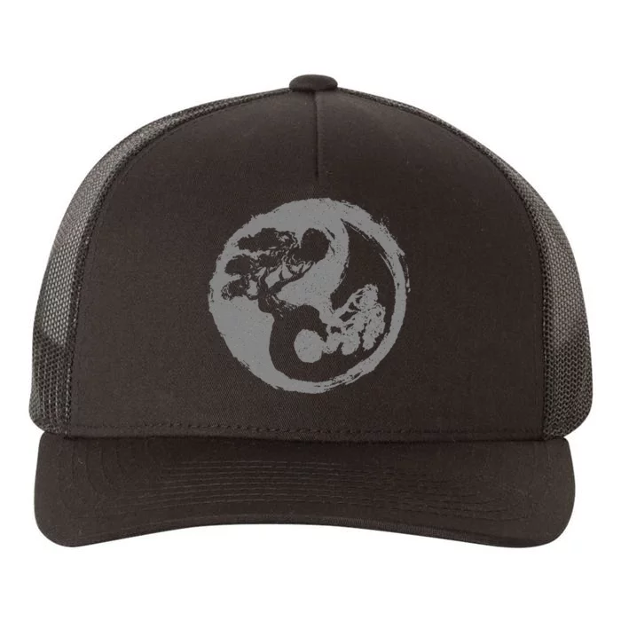 Bonsai Yin Yang Symbol Japanese Zen Buddhism Buddhist Yupoong Adult 5-Panel Trucker Hat