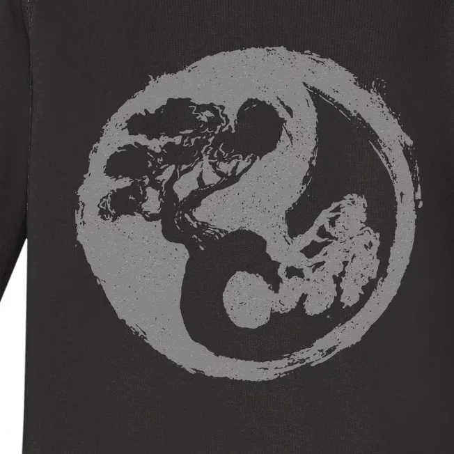 Bonsai Yin Yang Symbol Japanese Zen Buddhism Buddhist Baby Long Sleeve Bodysuit