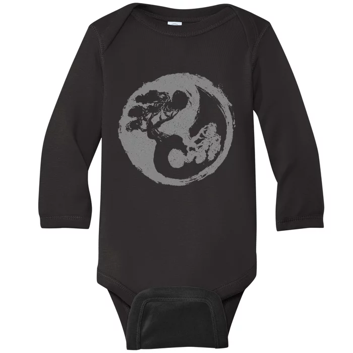 Bonsai Yin Yang Symbol Japanese Zen Buddhism Buddhist Baby Long Sleeve Bodysuit