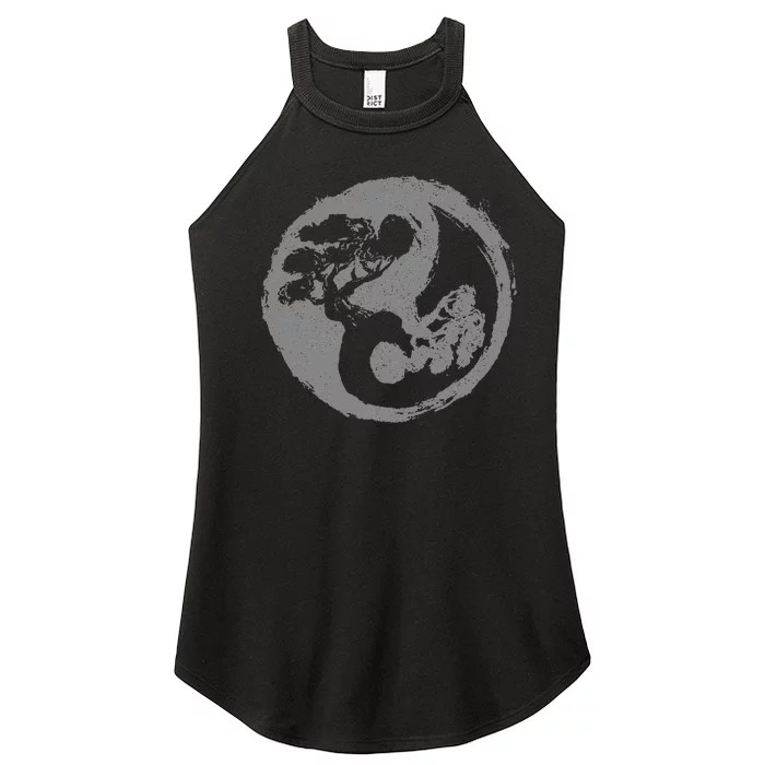 Bonsai Yin Yang Symbol Japanese Zen Buddhism Buddhist Women’s Perfect Tri Rocker Tank