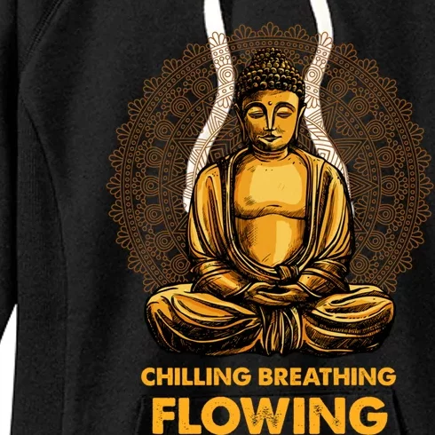 Buddha Zen Buddhism Buddhist Meaningful Gift Breathing Flowing Buddha Meaningful Women's Fleece Hoodie