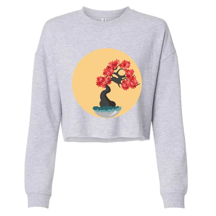 Beautiful Zen Bonsai Tree Funny Gift Cool Gift Yoga Circle Graphic Tee Gift Cropped Pullover Crew