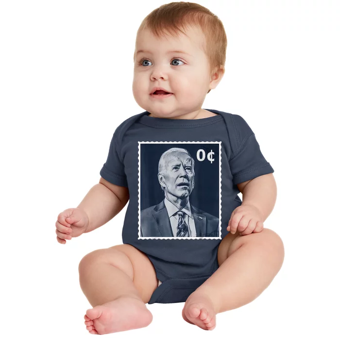 Biden Zero Cents Stamp 0 President Joe Biden Baby Bodysuit