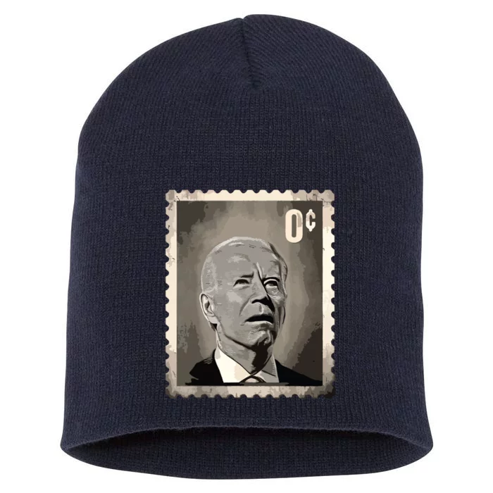 Biden Zero Cents Stamp 0 President Biden No Cents Short Acrylic Beanie