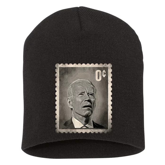 Biden Zero Cents Stamp 0 President Biden No Cents Short Acrylic Beanie