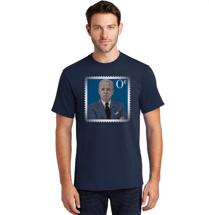 Biden Zero Cents Stamp Joe 0 Funny President Tall T-Shirt