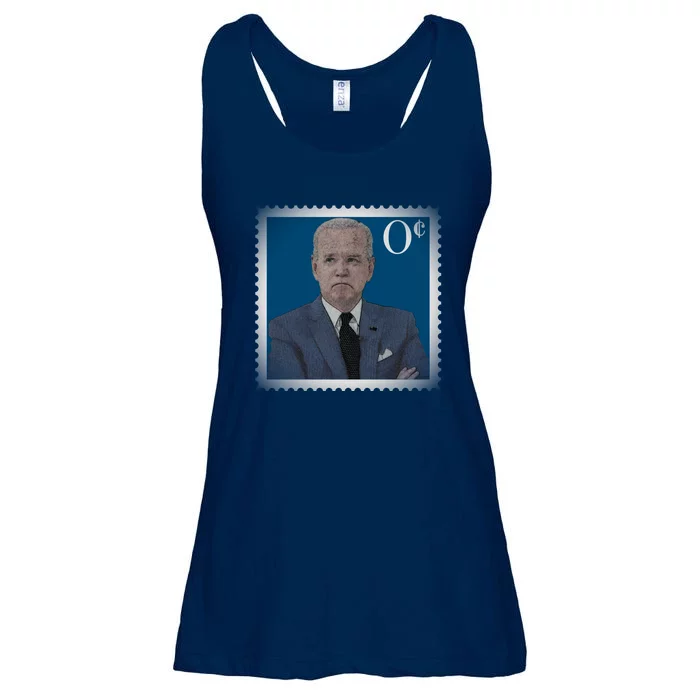 Biden Zero Cents Stamp Joe 0 Funny President Ladies Essential Flowy Tank