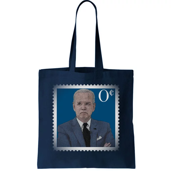 Biden Zero Cents Stamp Joe 0 Funny President Tote Bag