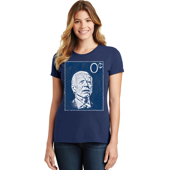 Biden Zero Cents Stamp 0 President Joe Women's T-Shirt