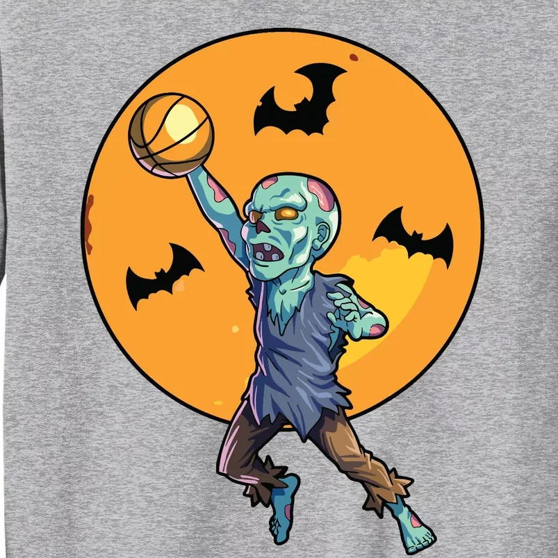 Basketball Zombie Halloween Boy Basketball Halloween Tall Sweatshirt