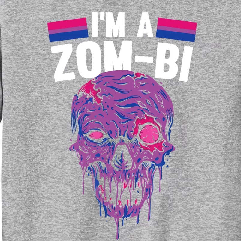 Bisexual Zombie Lazy Halloween Costume Funny Bi Pride LGBTQ Tall Sweatshirt