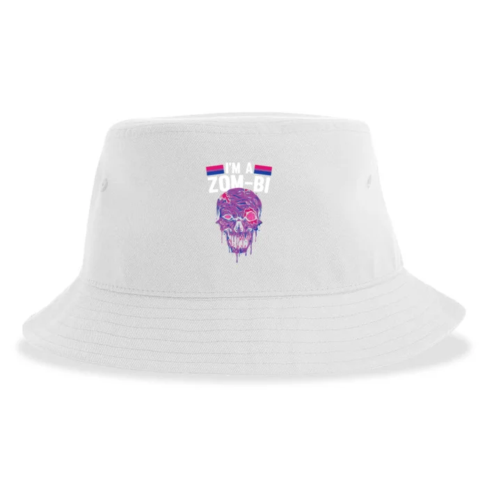 Bisexual Zombie Lazy Halloween Costume Funny Bi Pride LGBTQ Sustainable Bucket Hat