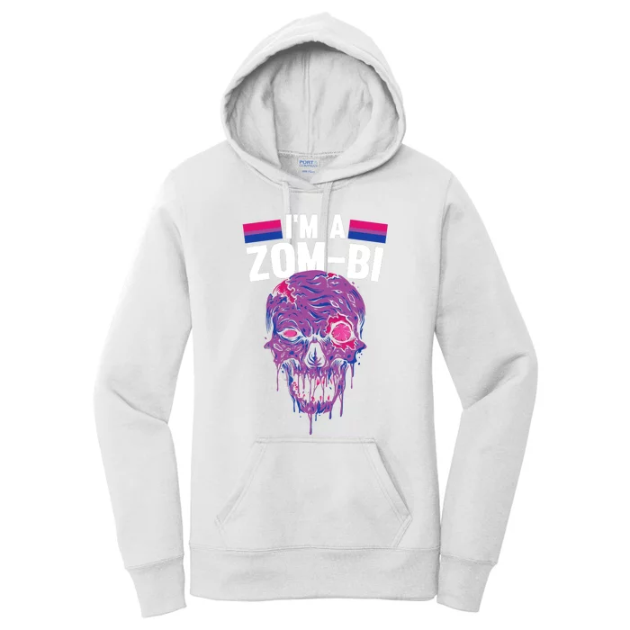 Bisexual Zombie Lazy Halloween Costume Funny Bi Pride LGBTQ Women's Pullover Hoodie