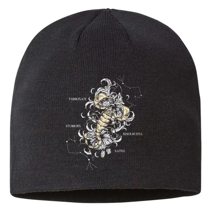 Backprint Zodiac Sign Scorpio 8 1/2in Sustainable Knit Beanie