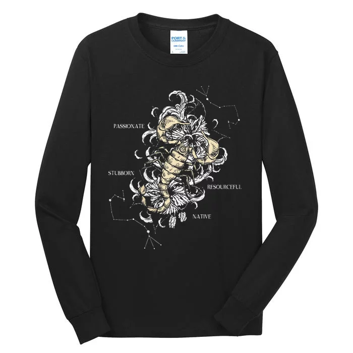 Backprint Zodiac Sign Scorpio Tall Long Sleeve T-Shirt