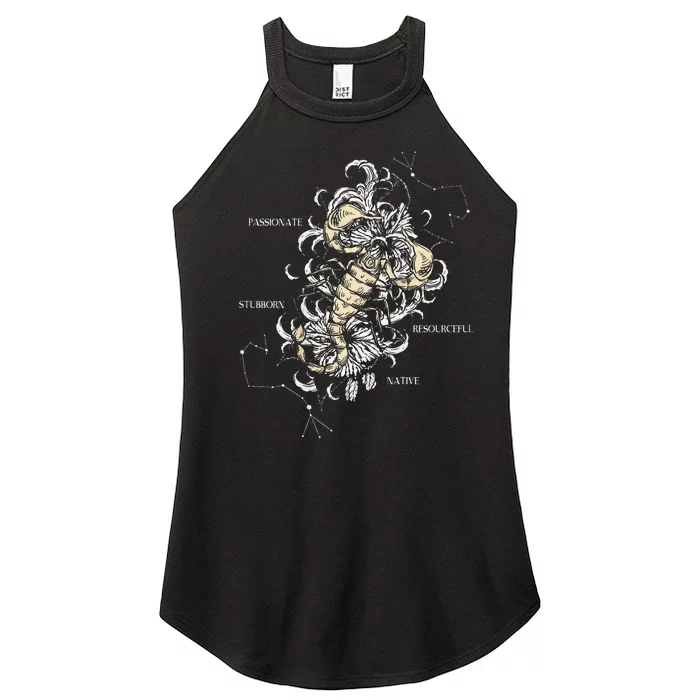 Backprint Zodiac Sign Scorpio Women’s Perfect Tri Rocker Tank