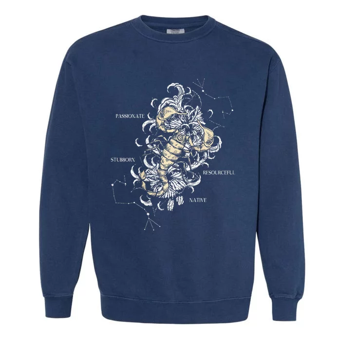 Backprint Zodiac Sign Scorpio Garment-Dyed Sweatshirt