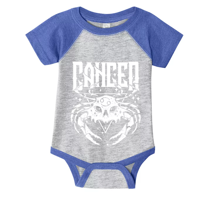 Blackcraft Zodiac Sign Cancer Skull Traditional Witch Funny Gift Infant Baby Jersey Bodysuit