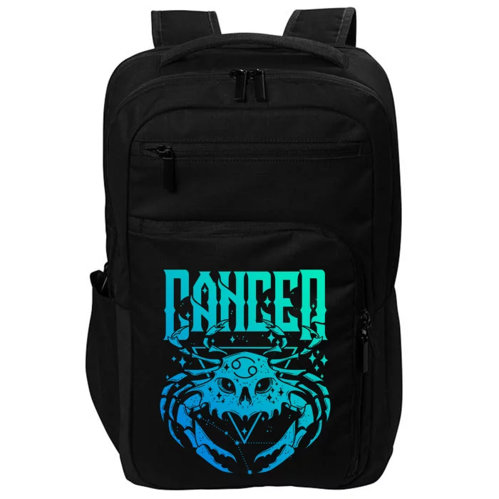 Blackcraft Zodiac Sign Cancer Skull Traditional Witch Gift Impact Tech Backpack