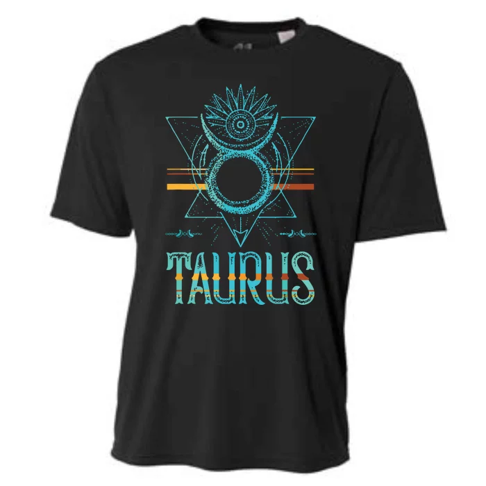 Bull Zodiac Sign Symbol Horoscope Taurus Cooling Performance Crew T-Shirt