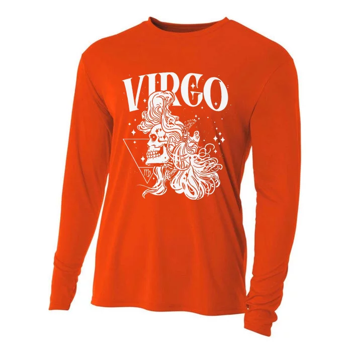 Blackcraft ZodiacSign Virgo Skull Nature Witch Constellation Premium Cooling Performance Long Sleeve Crew