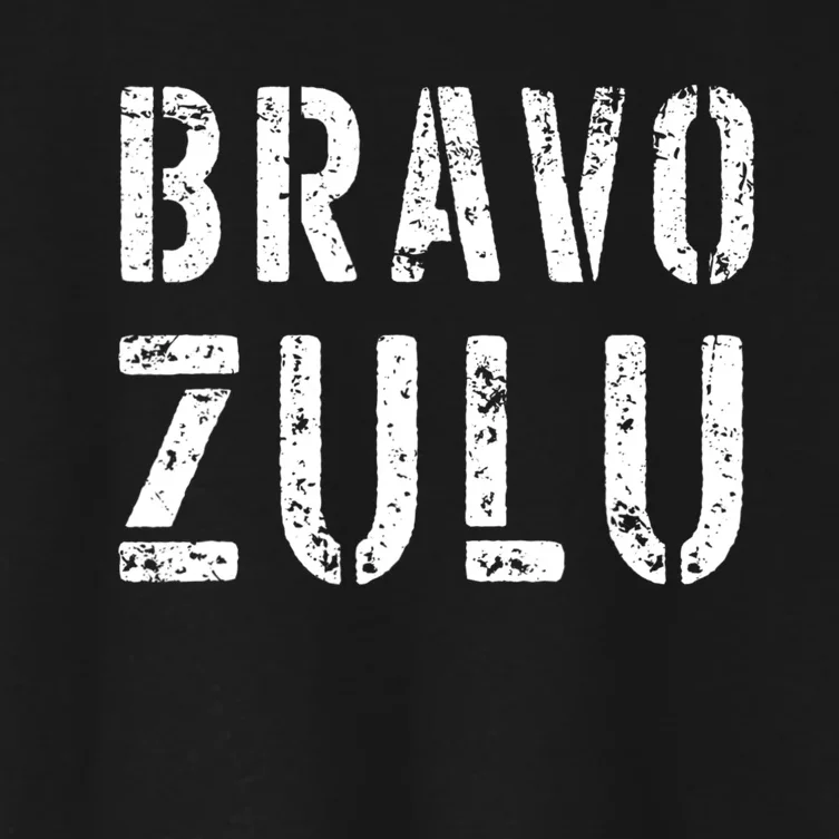 Bravo Zulu 'Well Done' Funny Naval Slang US Maritime Jargon Women's Crop Top Tee