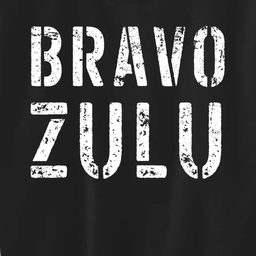 Bravo Zulu 'Well Done' Funny Naval Slang US Maritime Jargon Kids Sweatshirt