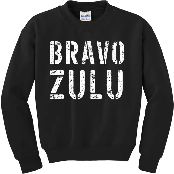 Bravo Zulu 'Well Done' Funny Naval Slang US Maritime Jargon Kids Sweatshirt