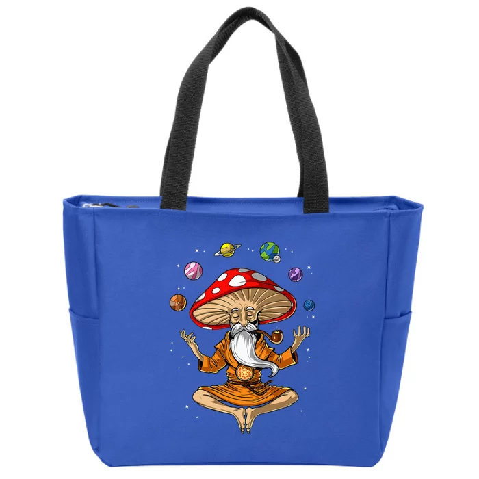 Buddha Zen Yoga Meditation Psychedelic Hippie Fungi Zip Tote Bag