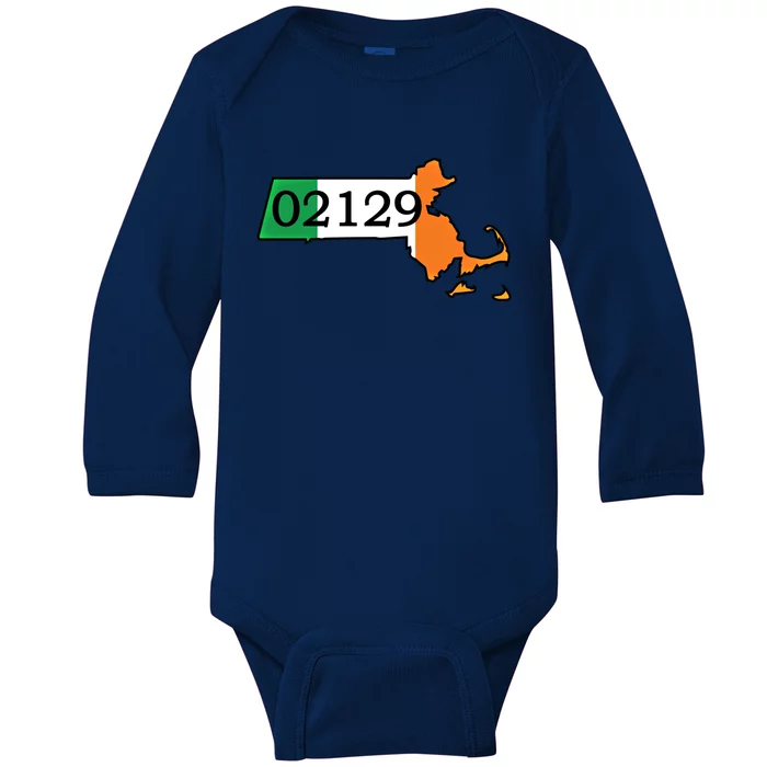 Charlestown 02129 Irish Flag Great Gift Baby Long Sleeve Bodysuit